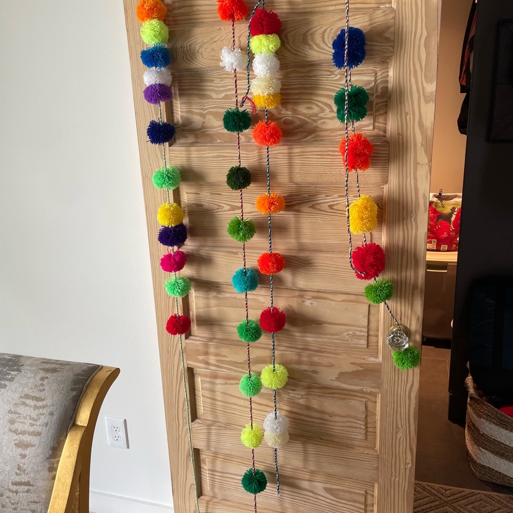 Colorful Pom Pom Garland for Festive Decor